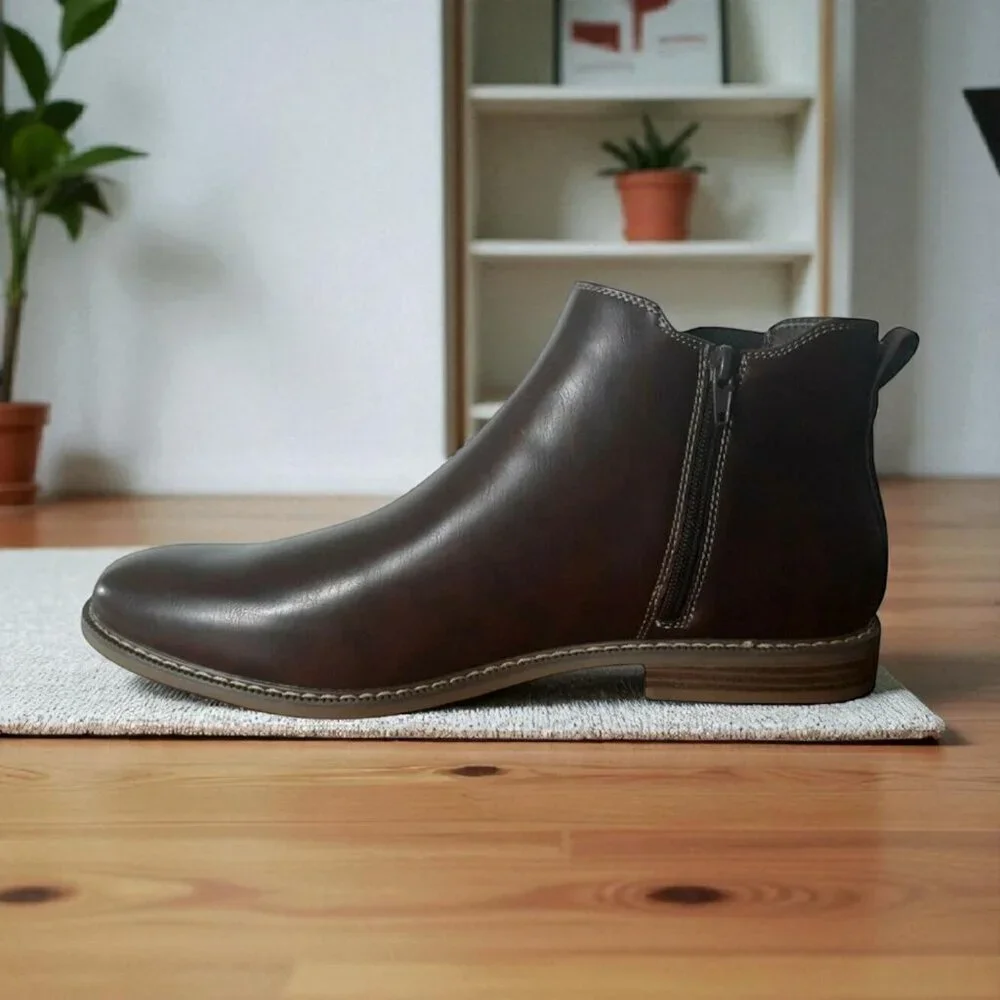 NEW!!! JF LEONARD MENS BROWN BOOTS ANKLE SHOES - SIZE 10 M